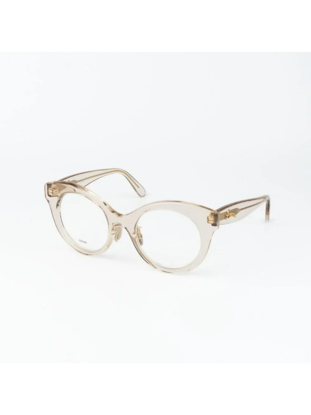 Loewe CURVY Women Eyeglasses Beige Round LW50074F 057 NEW AUTHENTIC
